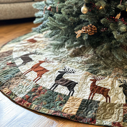 Starlit Serenade Quilted Christmas Tree Skirt-Myprintsy