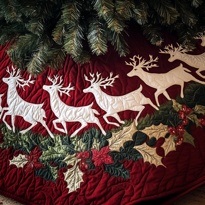 Starlit Stag Quilted Christmas Tree Skirt VH VTQ-Myprintsy