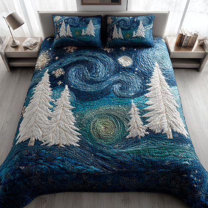Starry Christmas Tree -Piece Quilted Bedding Set VTQ-Myprintsy