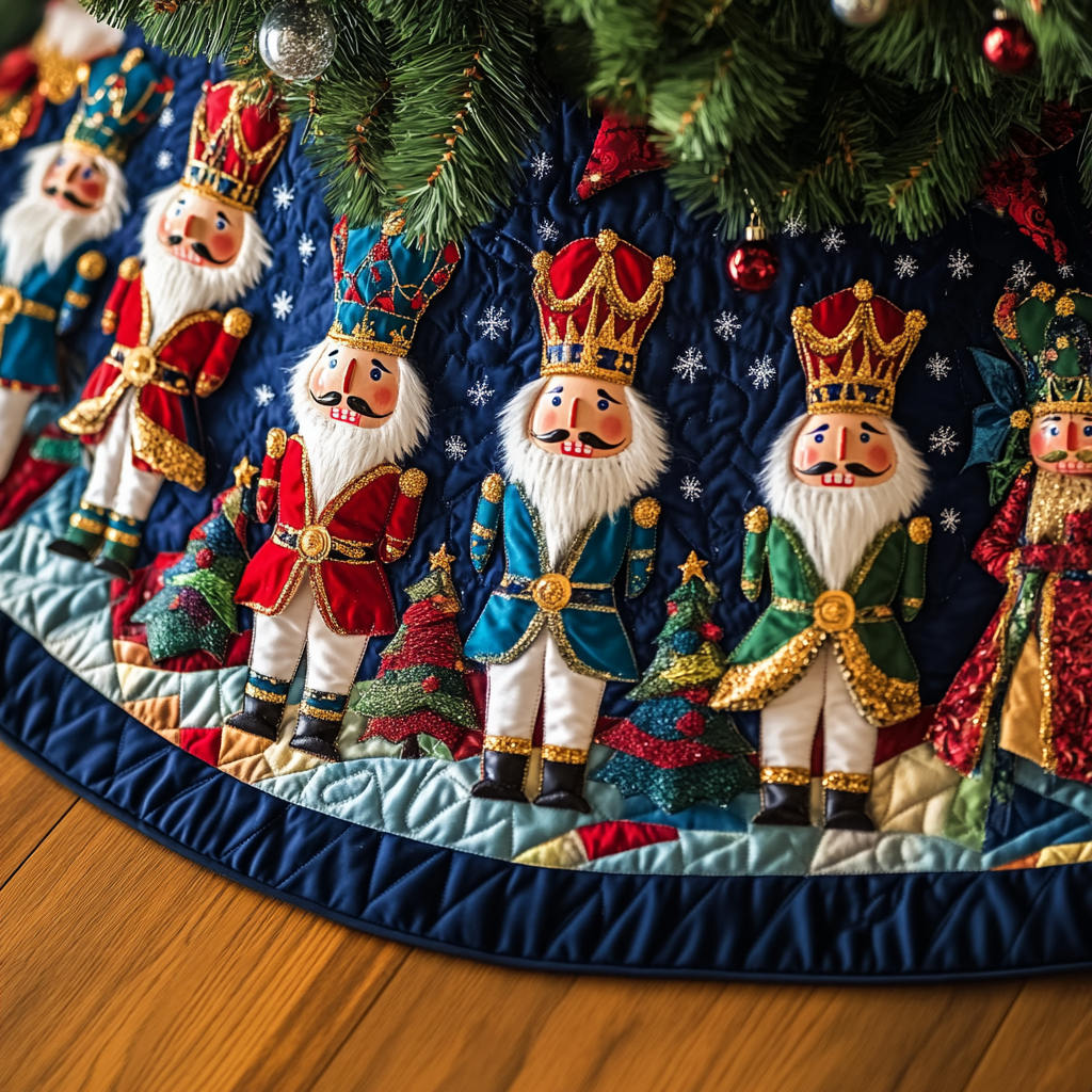 Starry Guardians Quilted Christmas Tree Skirt VH VTQ-Myprintsy