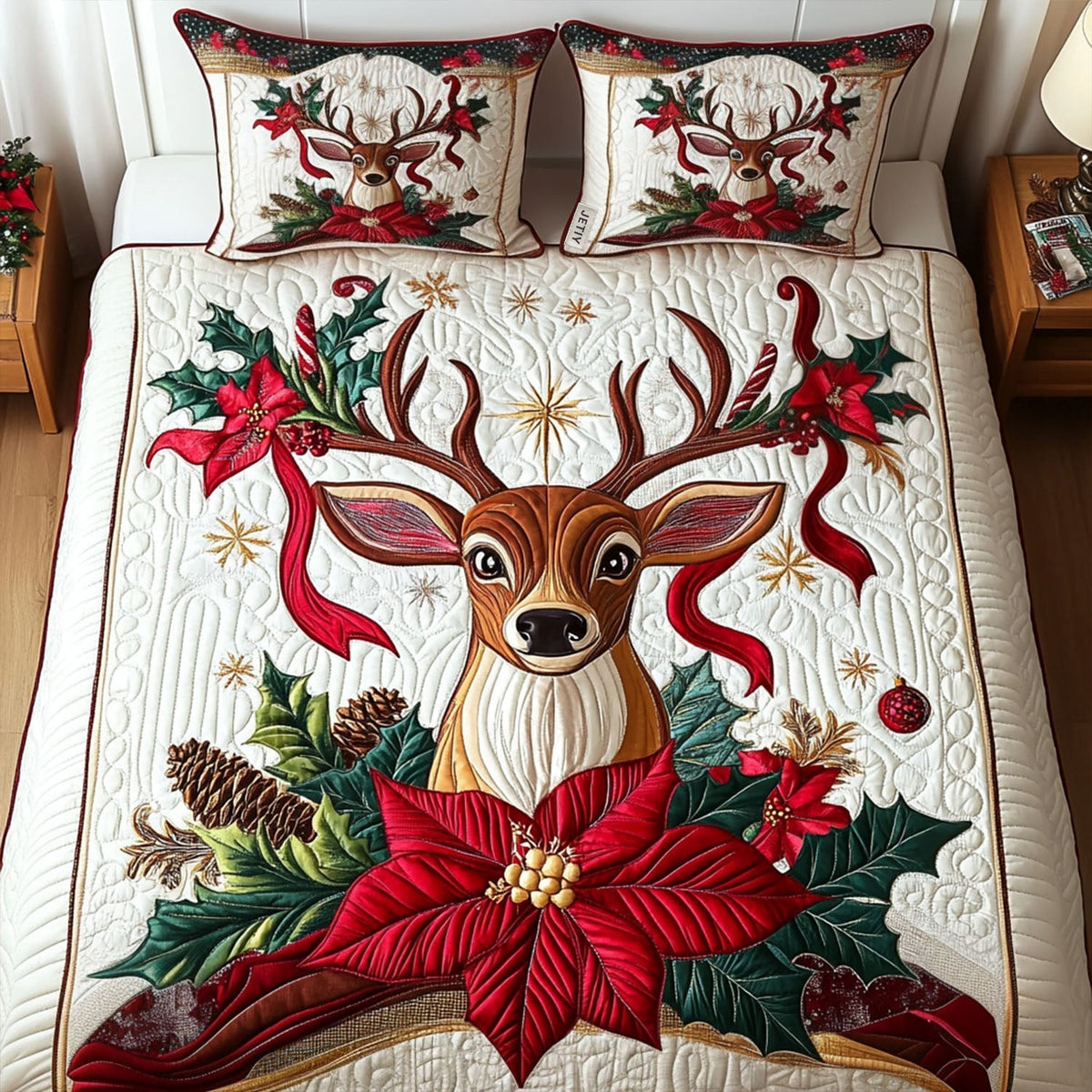 Starry Holiday -Piece Quilted Bedding Set VTQ-Myprintsy