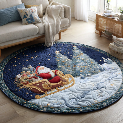 Starry Santa Claus Quilted Round Mat VTQ-Myprintsy