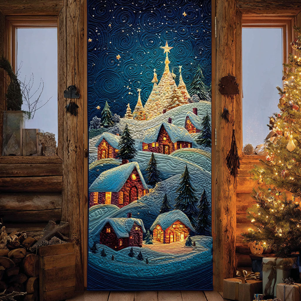 Starry Village Quilted Door Cover VTQ-Myprintsy