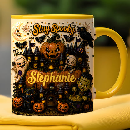 Stay Spooky - Personalized Accent Mug - Gift For Halloween-Myprintsy