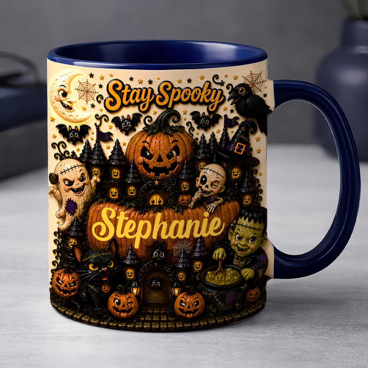 Stay Spooky - Personalized Accent Mug - Gift For Halloween-Myprintsy