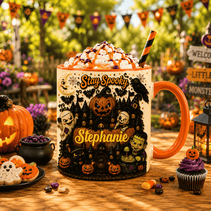 Stay Spooky - Personalized Accent Mug - Gift For Halloween-Myprintsy