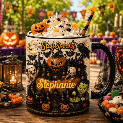 Stay Spooky - Personalized Accent Mug - Gift For Halloween-Myprintsy