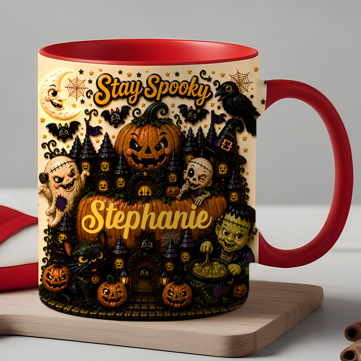 Stay Spooky - Personalized Accent Mug - Gift For Halloween-Myprintsy
