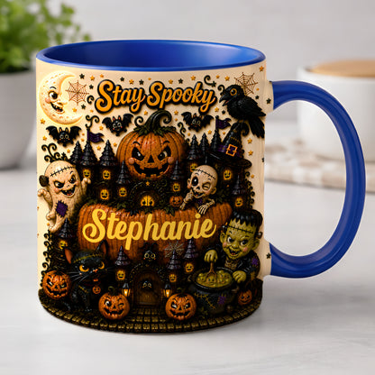 Stay Spooky - Personalized Accent Mug - Gift For Halloween-Myprintsy
