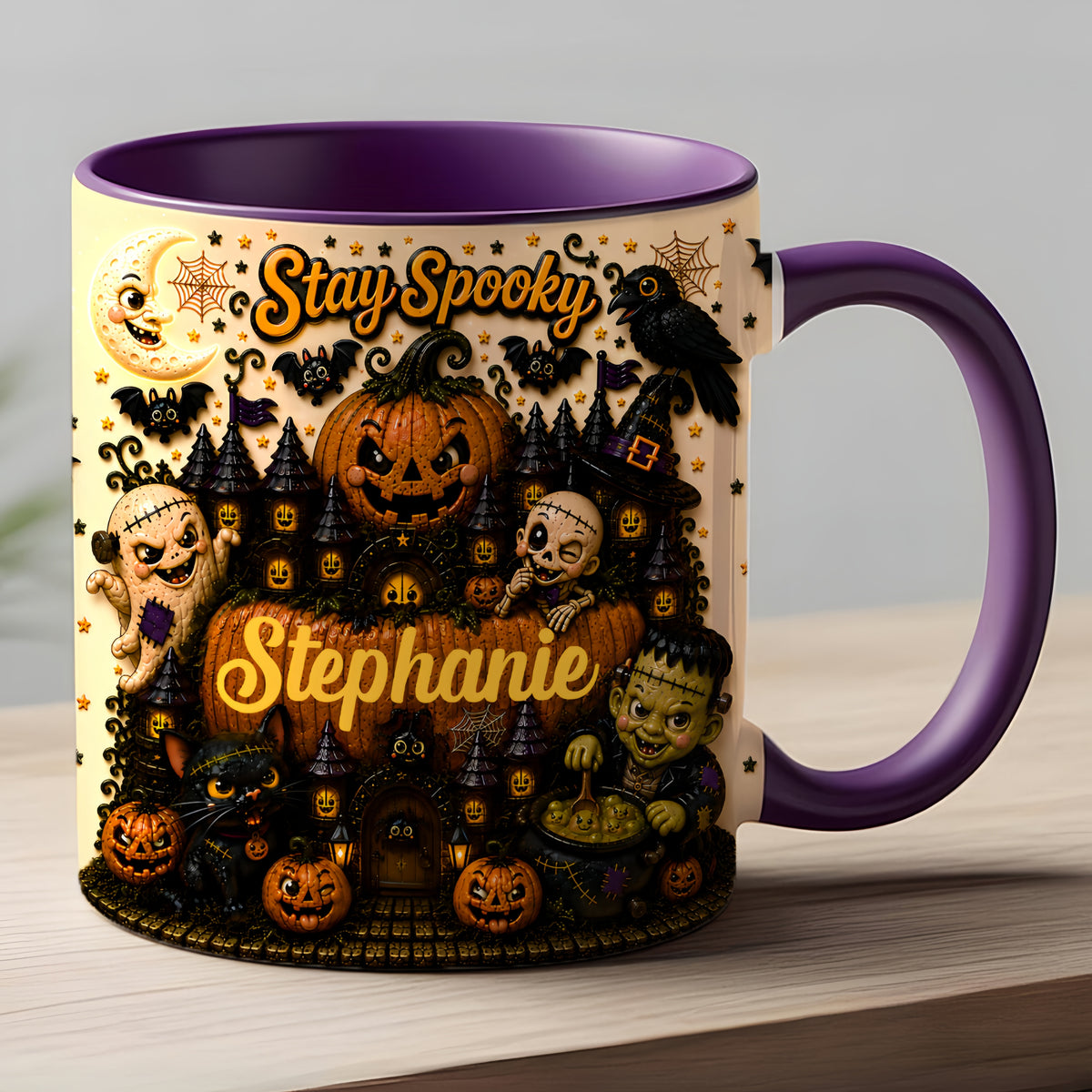 Stay Spooky - Personalized Accent Mug - Gift For Halloween-Myprintsy