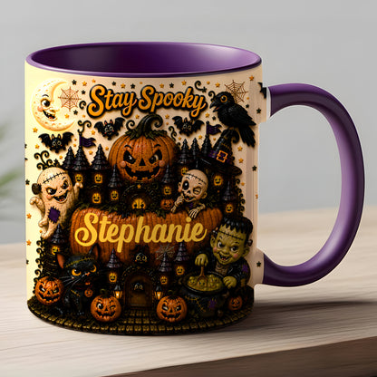 Stay Spooky - Personalized Accent Mug - Gift For Halloween-Myprintsy