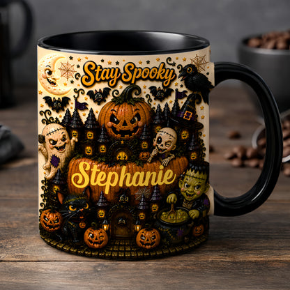 Stay Spooky - Personalized Accent Mug - Gift For Halloween-Myprintsy