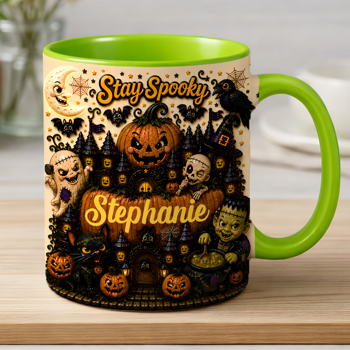 Stay Spooky - Personalized Accent Mug - Gift For Halloween-Myprintsy
