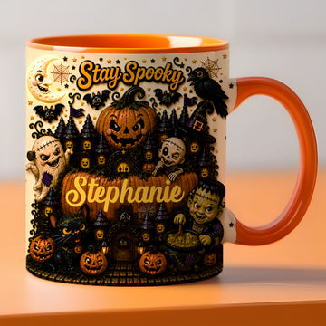 Stay Spooky - Personalized Accent Mug - Gift For Halloween-Myprintsy