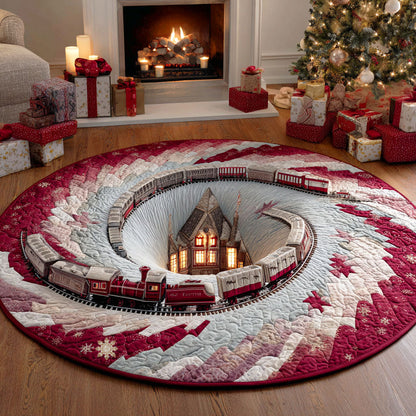 Steam Holiday Ride Quilted Round Mat VTQ-Myprintsy