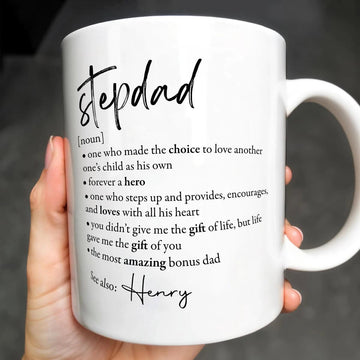 Stepdad Definition - Personalized Custom Coffee Mug - Gift For Step Dad-Myprintsy