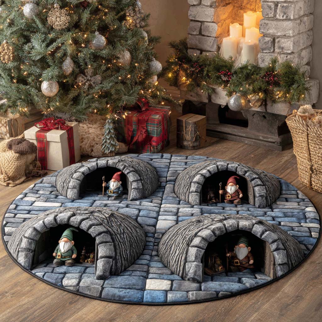 Stone Tunnel Gnome Circle Round Carpet VTQ-Myprintsy