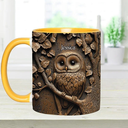 Stunning Owl - Personalized Owl Accent Mug-Myprintsy