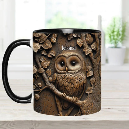 Stunning Owl - Personalized Owl Accent Mug-Myprintsy