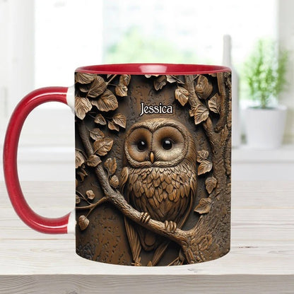 Stunning Owl - Personalized Owl Accent Mug-Myprintsy