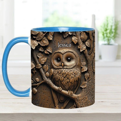 Stunning Owl - Personalized Owl Accent Mug-Myprintsy