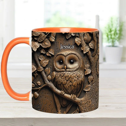 Stunning Owl - Personalized Owl Accent Mug-Myprintsy