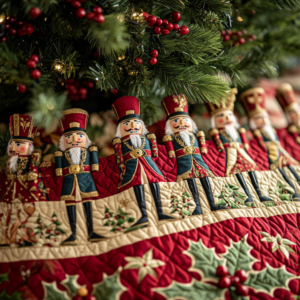 Sugarplum Guard Quilted Christmas Tree Skirt-Myprintsy