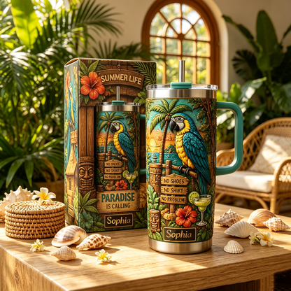 Summer Life - ersonalized Stainless Steel Travel Tumbler-Myprintsy