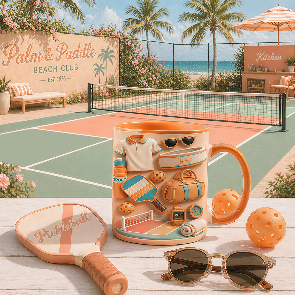 Sun Kissed Serve - Personalized Pickleball Mug - Pickleball Gifts for Her-Myprintsy