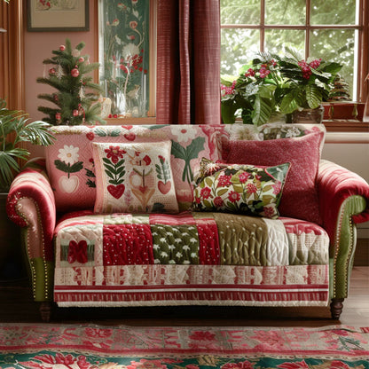 Sweet Cottage Bloom Quilted Sofa Cover VTQ-Myprintsy