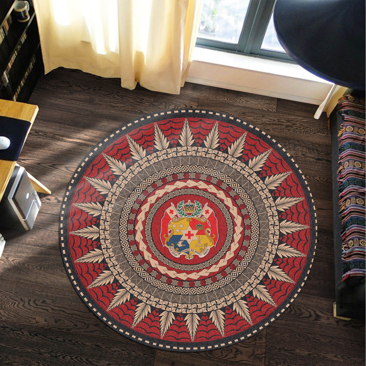 Tonga Round Rugs Ngatu Pattern Unique