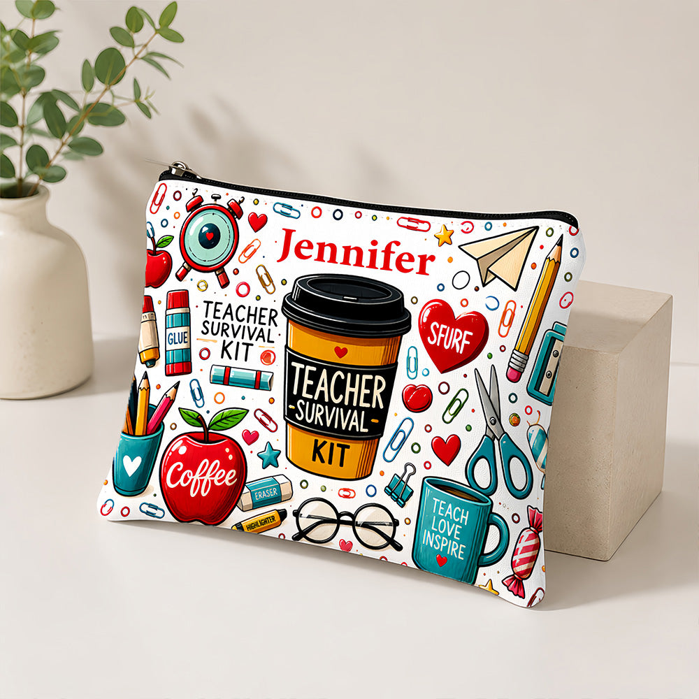 Teacher Survival Kit - Personalized Cosmetic Bag-Myprintsy