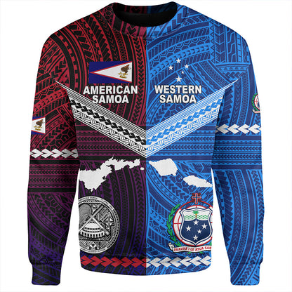 American Samoa And Western Samoa Polynesian Tattoo Together Sweatshirt