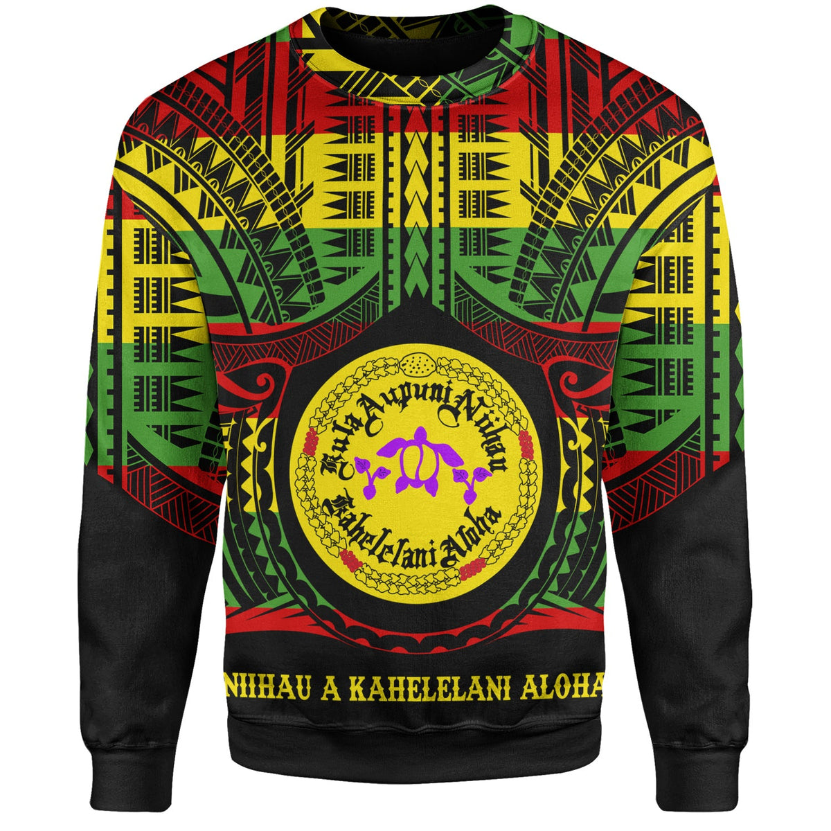 Hawaii Sweatshirt Kula Aupuni Niihau A Kahelelani Aloha Reggae Color Polynesian