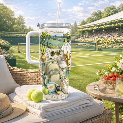 Tennis Gifts For Tennis Players - Personalized 40oz Tennis Tumbler With Straw-Myprintsy