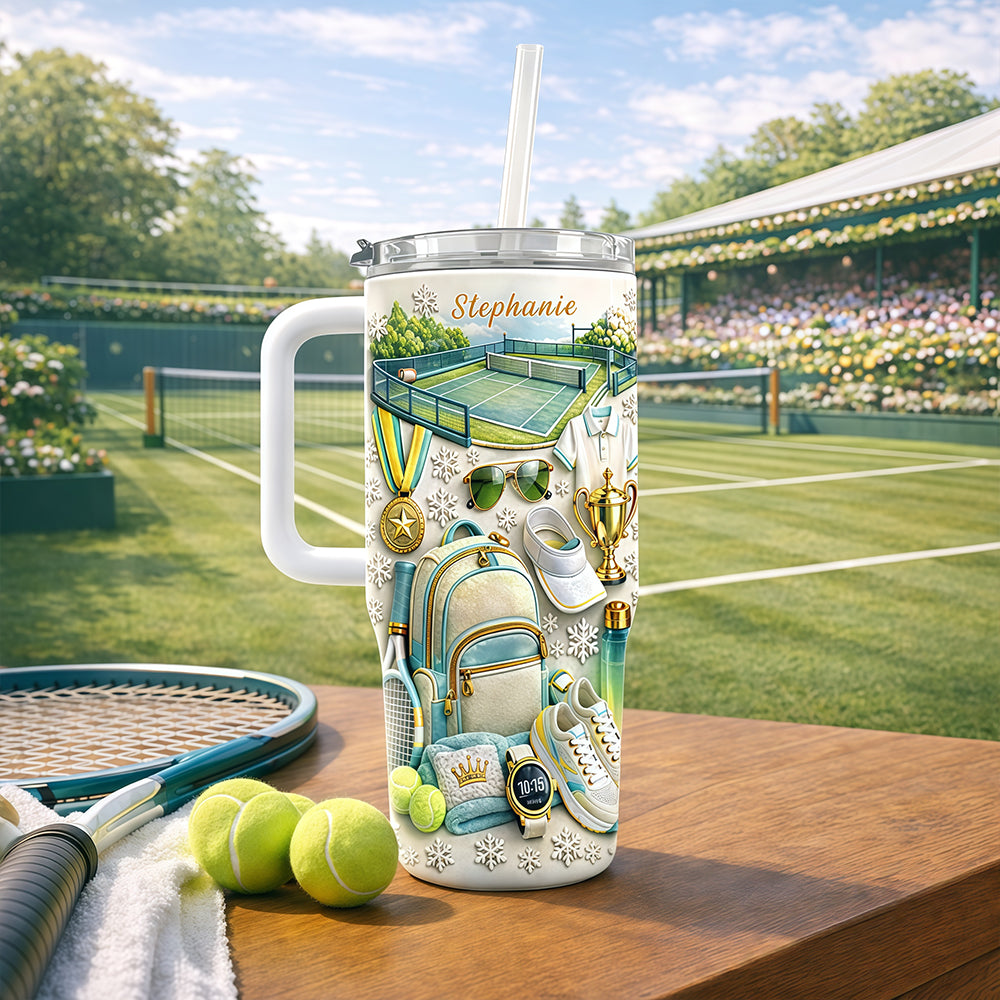 Tennis Gifts For Tennis Players - Personalized 40oz Tennis Tumbler With Straw-Myprintsy