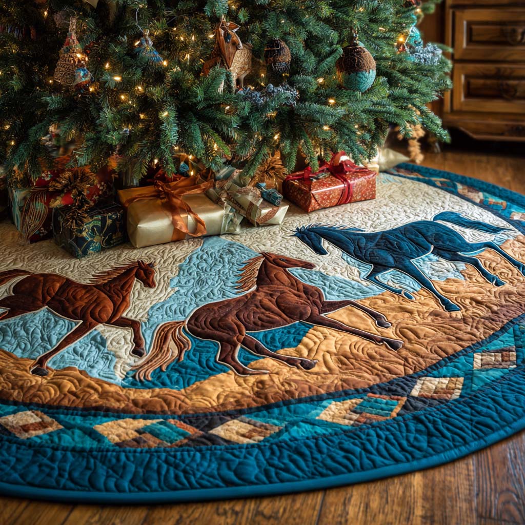 Terracotta Trail Christmas Quilted Tree Skirt-Myprintsy