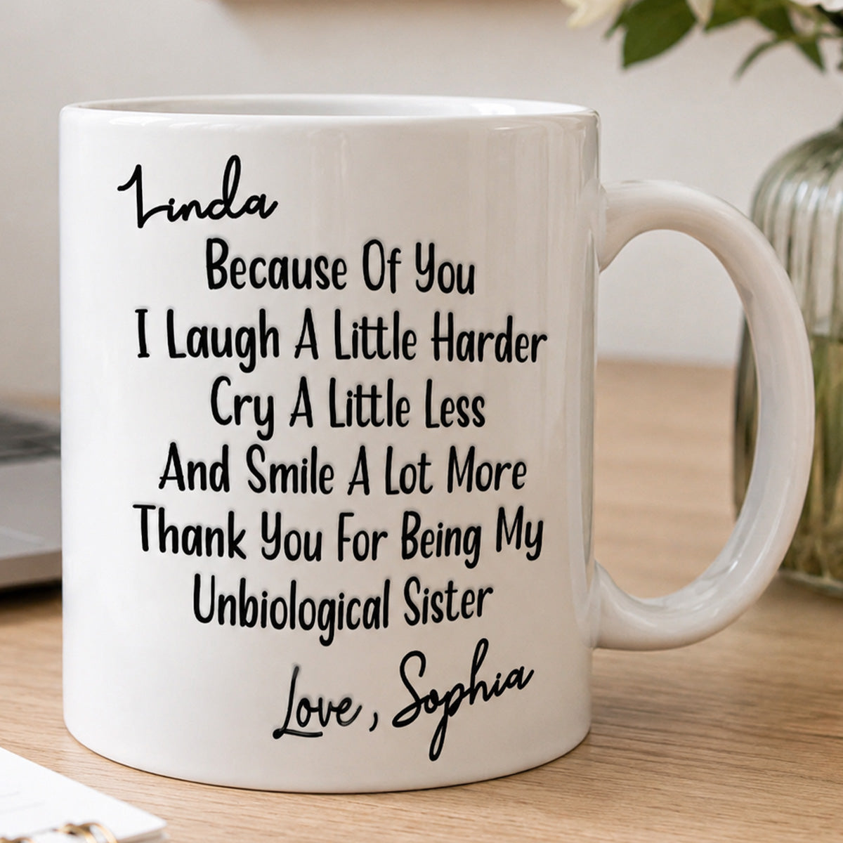 Thank You For Being My Unbiological Sister - Personalized Coffee Mug-Myprintsy