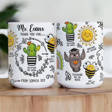 Thank You For Helping Me Grow Teaching Me So Much - Custom Teacher Mug - Special Gift For Teacher-Myprintsy