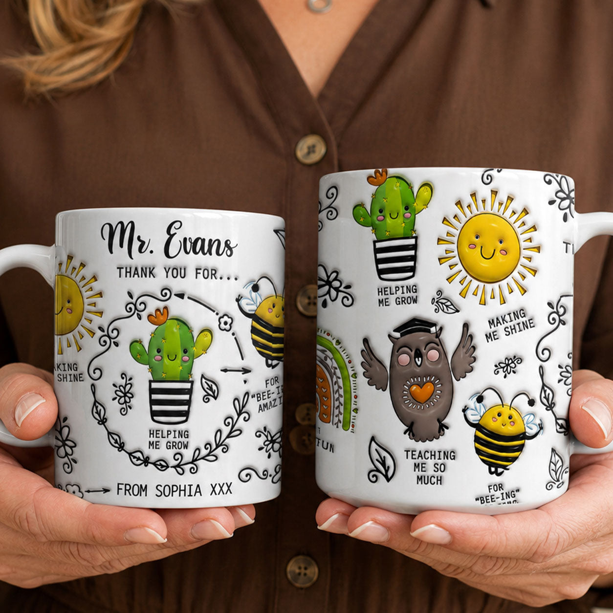 Thank You My Teacher - Personalized Ceramic Coffee Mug-Myprintsy
