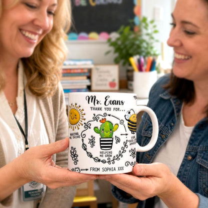 Thank You My Teacher - Personalized Ceramic Coffee Mug-Myprintsy