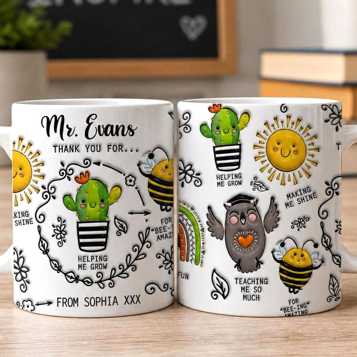Thank You My Teacher - Personalized Ceramic Coffee Mug-Myprintsy