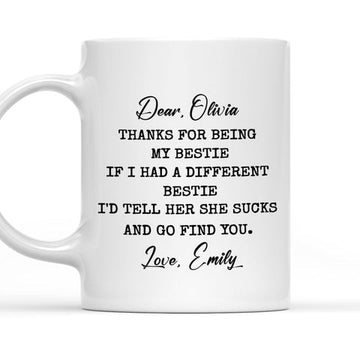 Thanks For Being My Bestie - Personalized Coffee Mug-Myprintsy