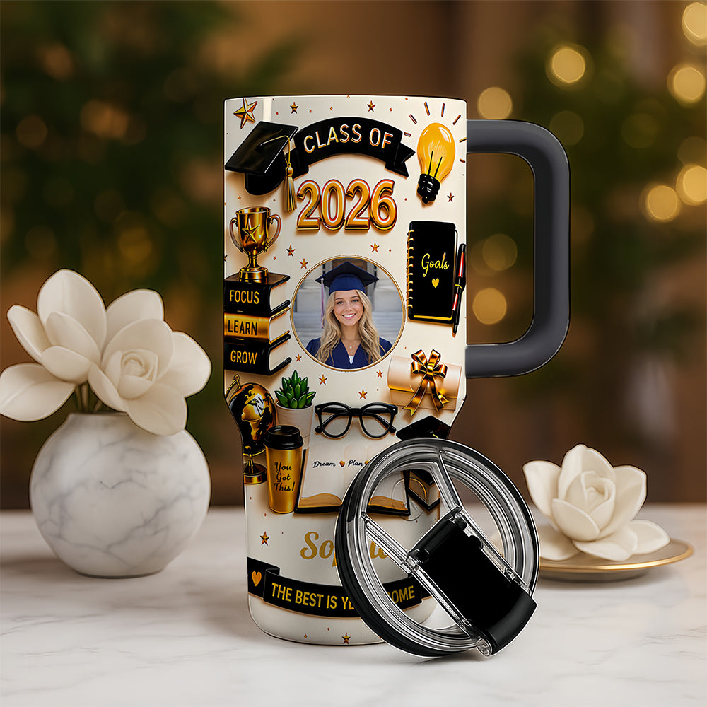 The Best Is Yet To Come - Personalized 40oz Graduation Tumbler With Straw - Graduation Gifts For Her-Myprintsy