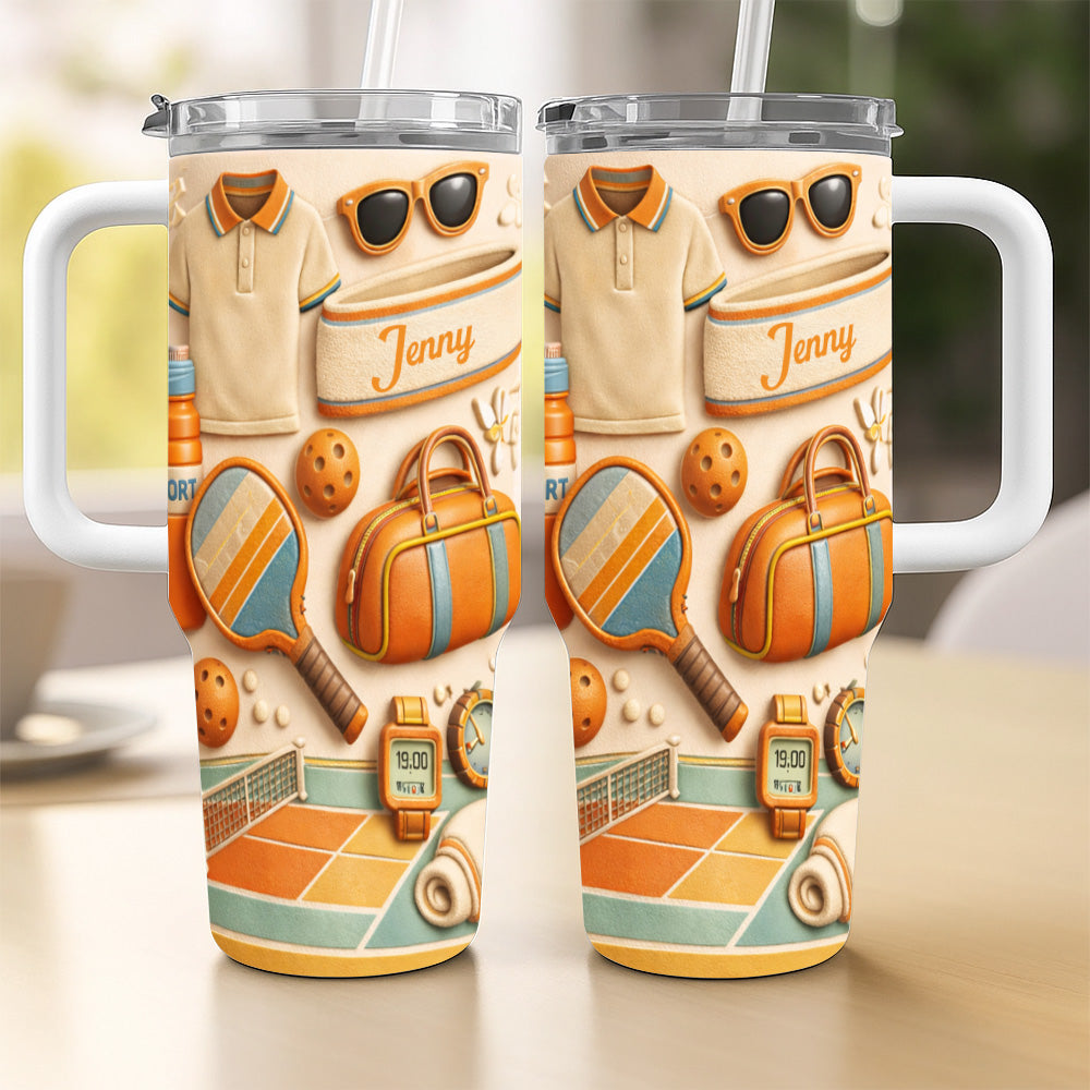 The Country Club Classic - Personalized 40oz Pickleball Tumbler With Straw - Pickleball Gifts for Her-Myprintsy