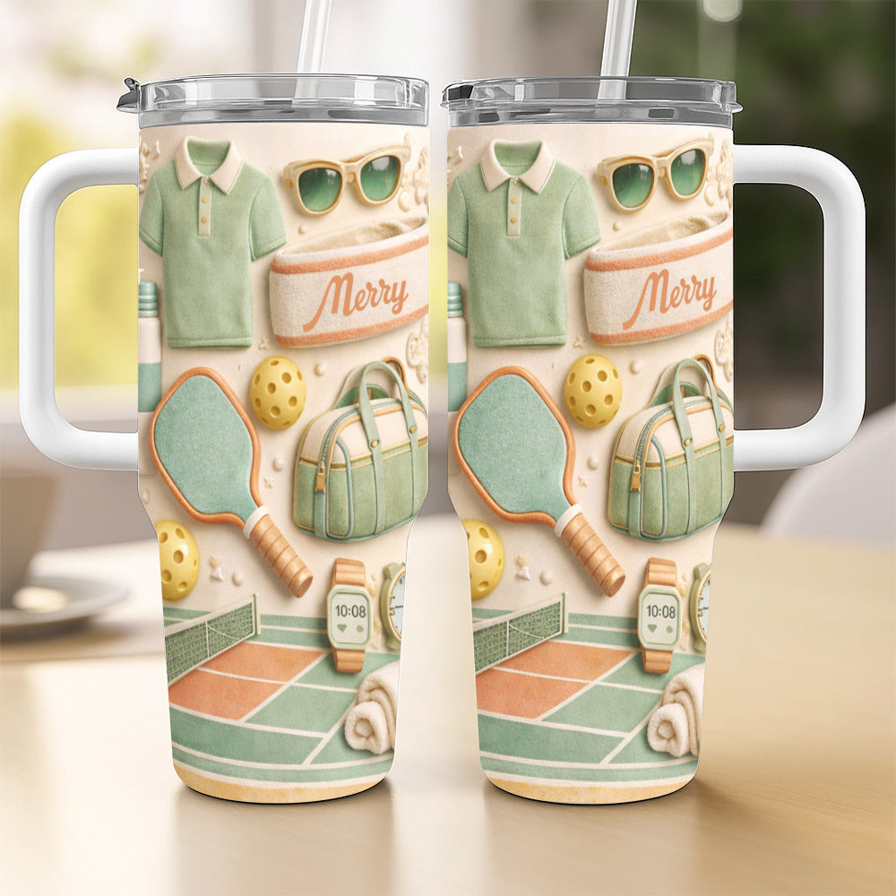 The Country Club Classic - Personalized 40oz Pickleball Tumbler With Straw - Pickleball Gifts for Her-Myprintsy