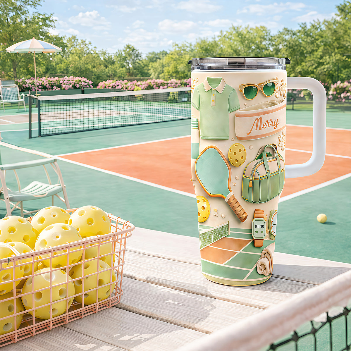 The Country Club Classic - Personalized 40oz Pickleball Tumbler With Straw - Pickleball Gifts for Her-Myprintsy