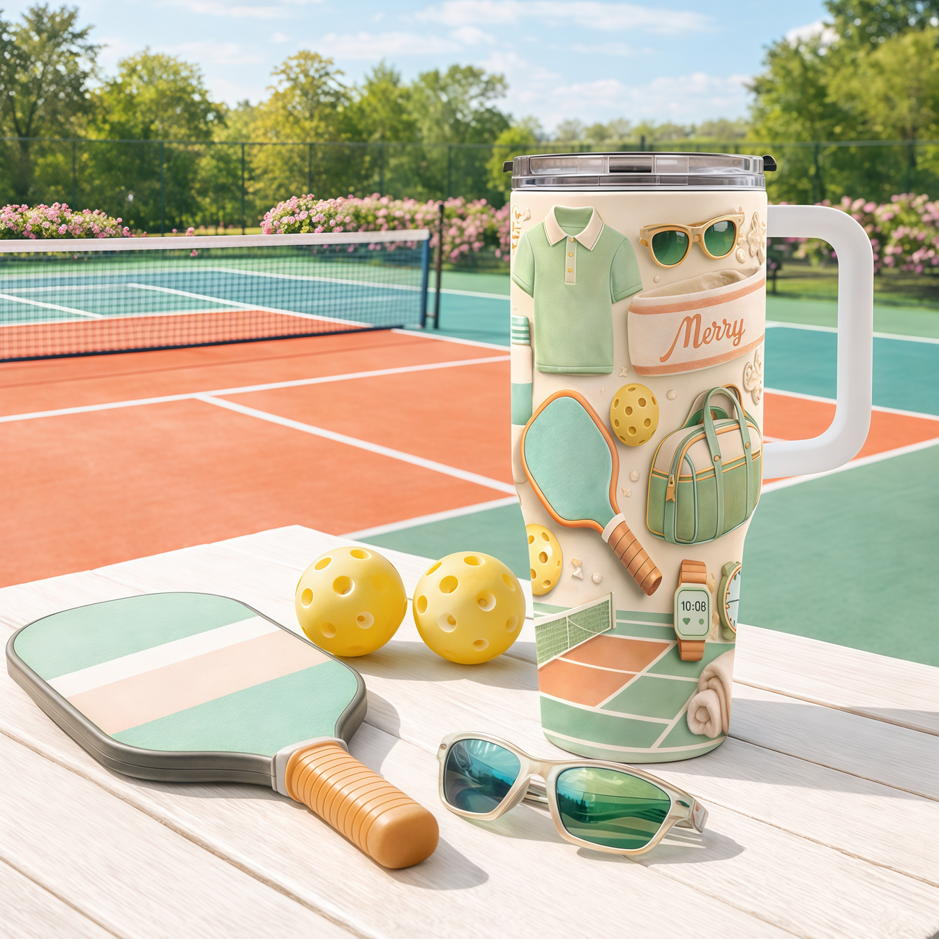 The Country Club Classic - Personalized 40oz Pickleball Tumbler With Straw - Pickleball Gifts for Her-Myprintsy