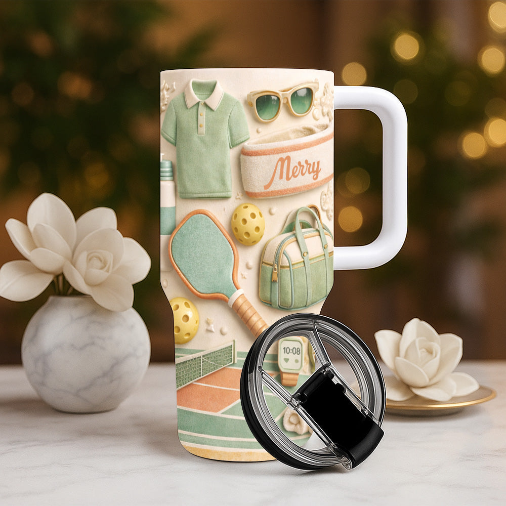 The Country Club Classic - Personalized 40oz Pickleball Tumbler With Straw - Pickleball Gifts for Her-Myprintsy