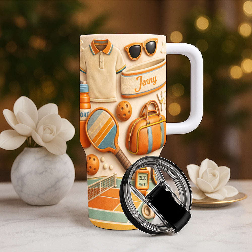 The Country Club Classic - Personalized 40oz Pickleball Tumbler With Straw - Pickleball Gifts for Her-Myprintsy